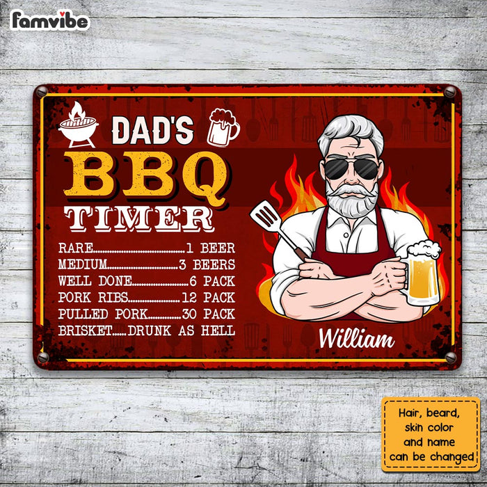 Dad's Barbecue Smokehouse and Grill Personalized Metal Signs