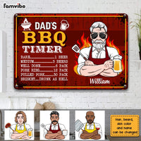 Personalized Dad BBQ Grill Metal Sign MY191 30O28 thumb 1