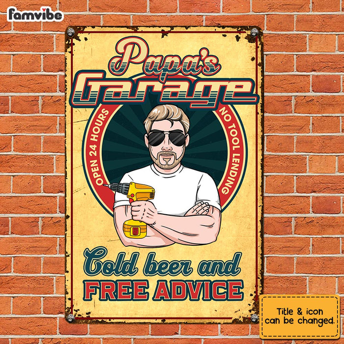 Personalized Dad Grandpa Garage Metal Sign MY211 85O28 1