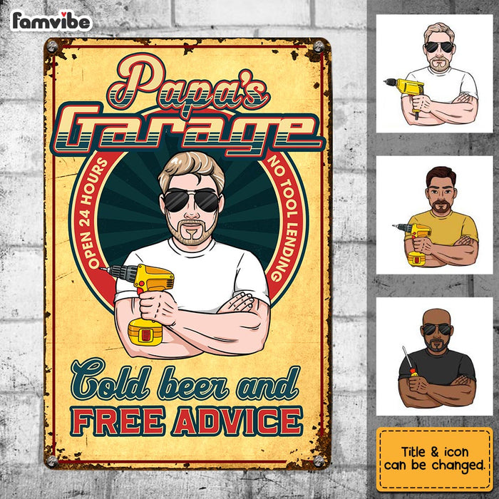 Personalized Dad Grandpa Garage Metal Sign MY211 85O28 1