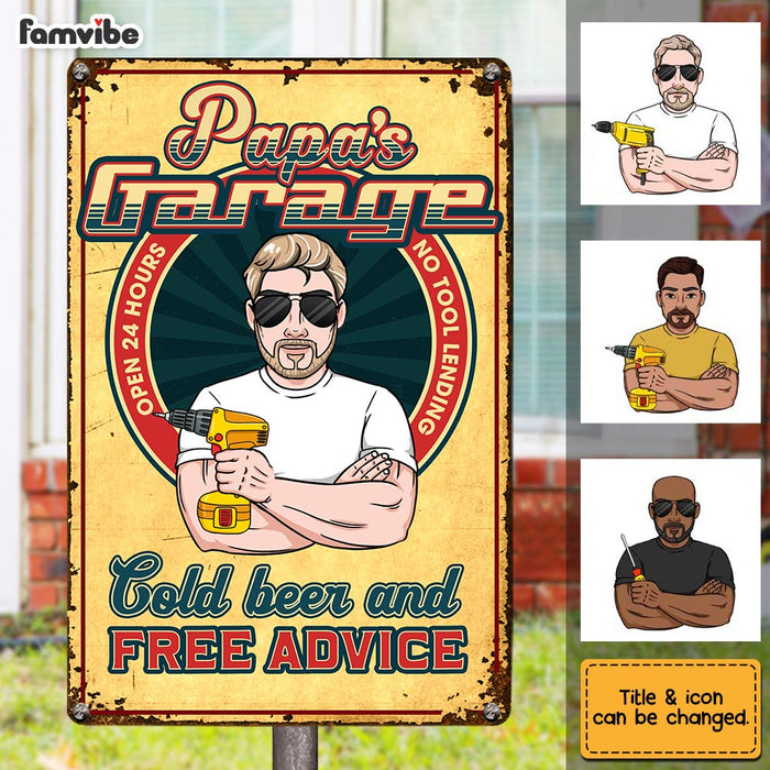 Personalized Dad Grandpa Garage Metal Sign MY211 85O28 1
