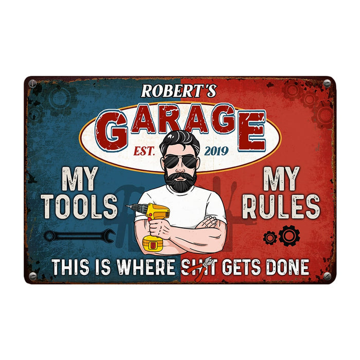 Personalized Dad Garage Metal Sign MY211 30O53 1