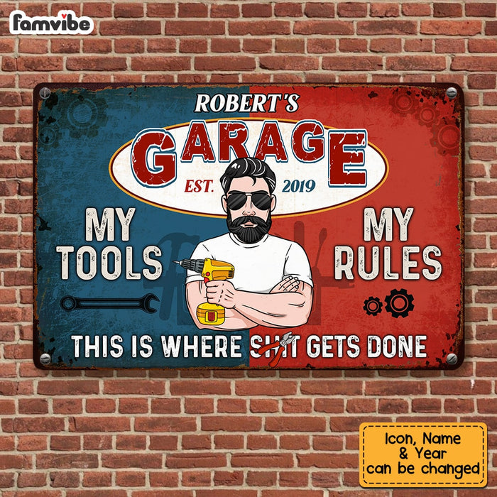 Personalized Dad Garage Metal Sign MY211 30O53 1