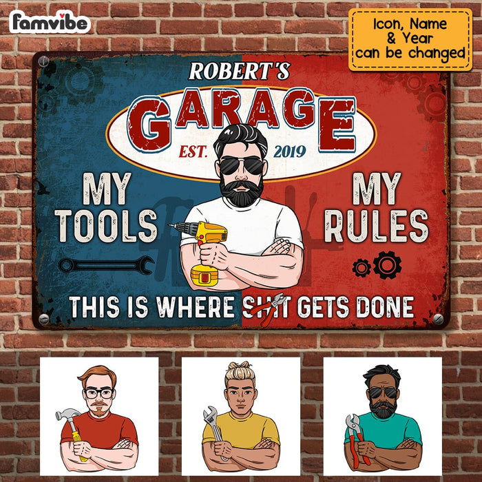 Personalized Dad Garage Metal Sign MY211 30O53 1