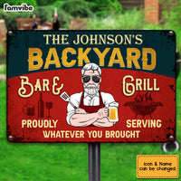 Personalized Dad Grandpa BBQ Grill Metal Sign MY231 32O28 thumb 1