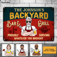 Personalized Dad Grandpa BBQ Grill Metal Sign MY231 32O28 thumb 1