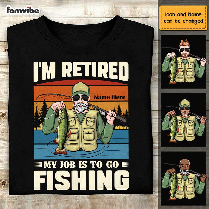 Personalized Dad Grandpa Retired Fishing T Shirt MY251 23O47 1