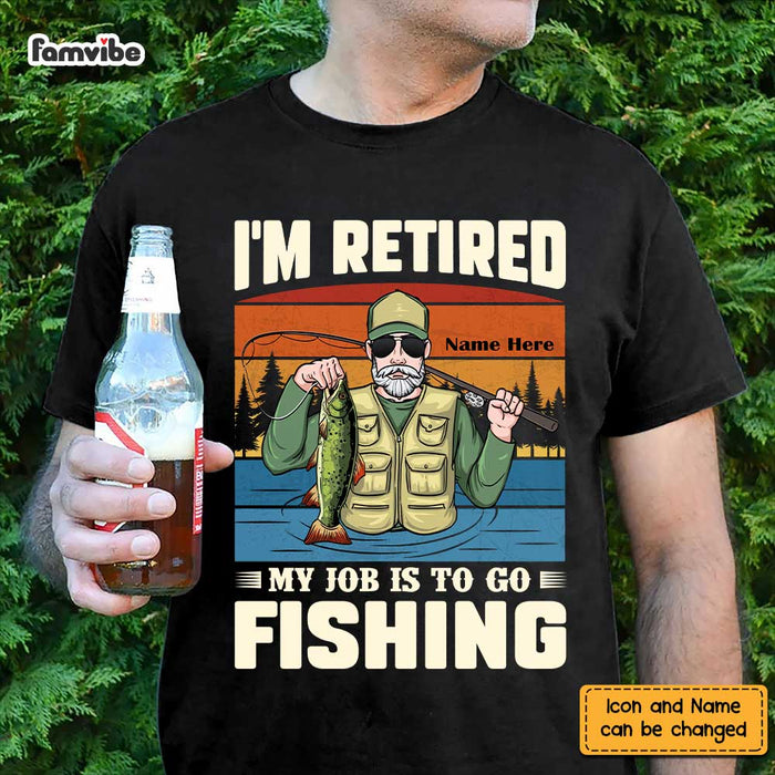 Personalized Dad Grandpa Retired Fishing T Shirt MY251 23O47 1