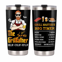Personalized Dad Grillfather BBQ Timer Steel Tumbler MY261 O58O34 thumb 1