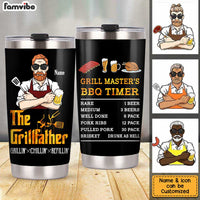 Personalized Dad Grillfather BBQ Timer Steel Tumbler MY261 O58O34 thumb 1