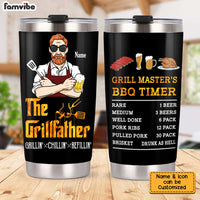 Personalized Dad Grillfather BBQ Timer Steel Tumbler MY261 O58O34 thumb 1