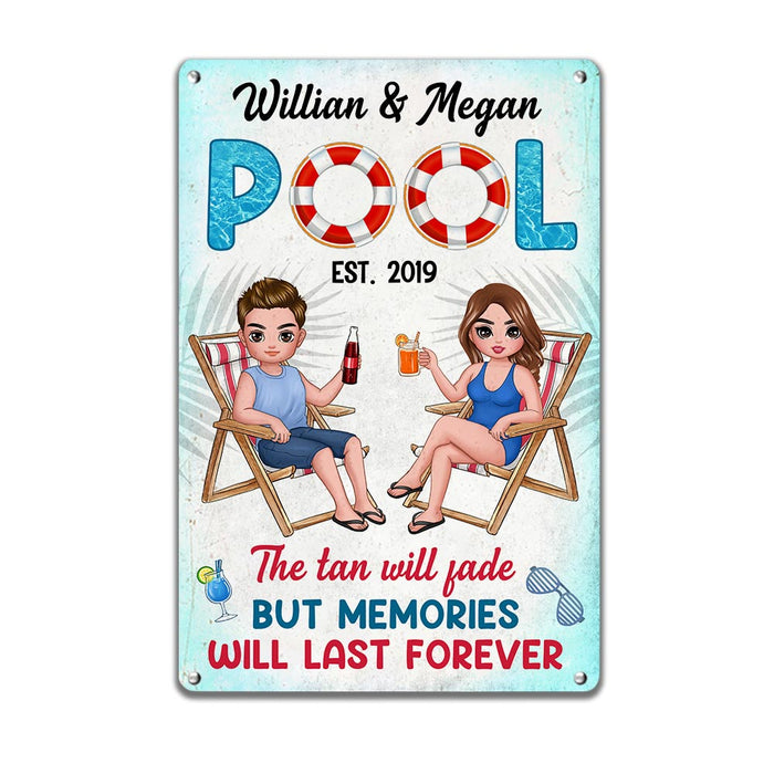 Personalized Pool Good Memories Metal Sign MY271 85O28 1