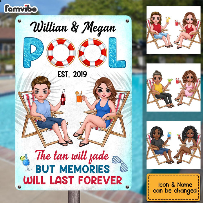 Personalized Pool Good Memories Metal Sign MY271 85O28 1