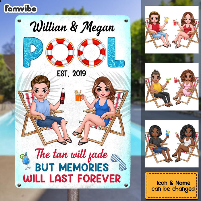 Personalized Pool Good Memories Metal Sign MY271 85O28 1