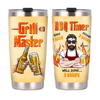 Personalized Dad BBQ Grill Steel Tumbler MY271 32O53 thumb 1