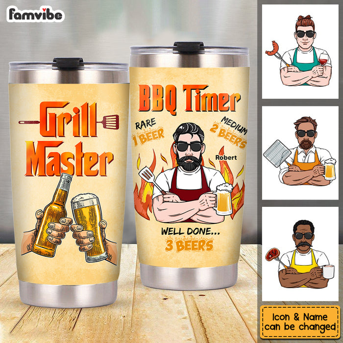 Personalized Dad BBQ Grill Steel Tumbler MY271 32O53 1