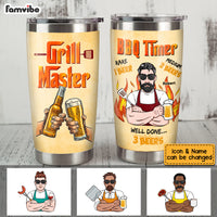 Personalized Dad BBQ Grill Steel Tumbler MY271 32O53 thumb 1