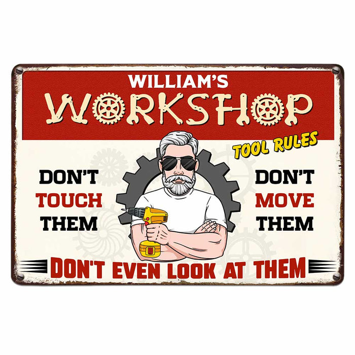Personalized Grandpa Workshop Metal Sign MY302 85O47 1
