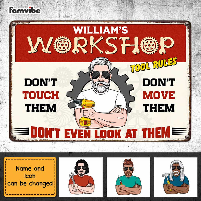Personalized Grandpa Workshop Metal Sign MY302 85O47 1