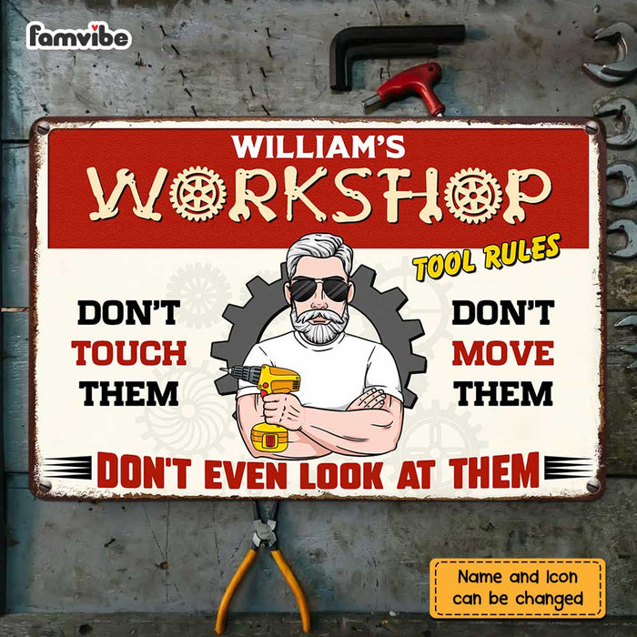 Personalized Grandpa Workshop Metal Sign MY302 85O47 1