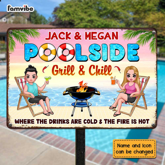 Personalized Pool Grill Metal Sign MY301 85O47 1