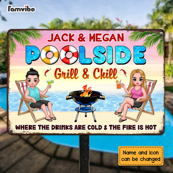 Personalized Pool Grill Metal Sign MY301 85O47 1