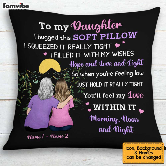 Personalized Mom Grandma Black Pillow MY311 O58O34 1