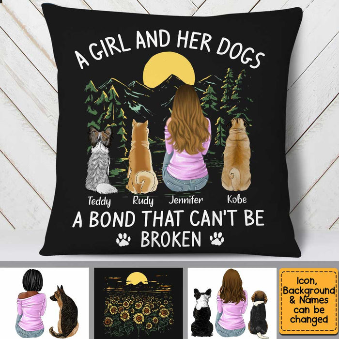 Personalized Dog Mom Black Pillow JN11 58O34 1