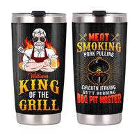 Personalized Dad BBQ Grill Steel Tumbler JN11 32O28 thumb 1