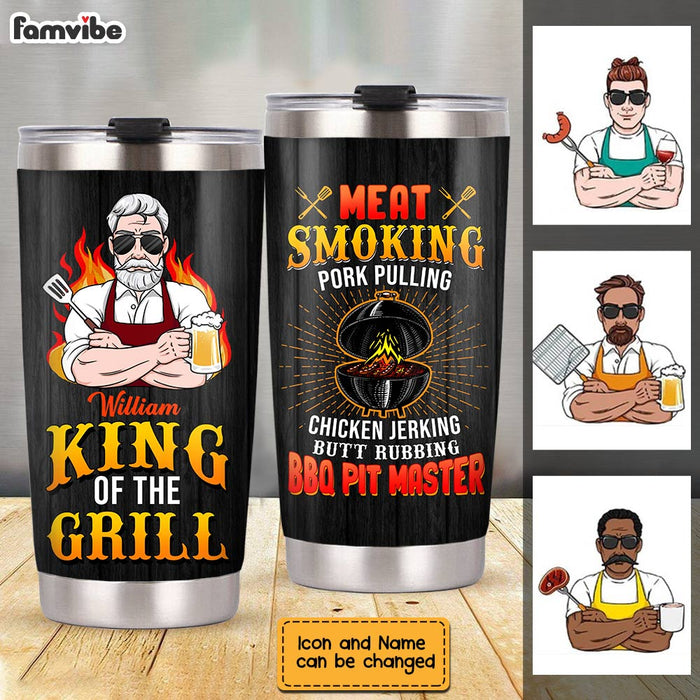 Personalized Dad BBQ Grill Steel Tumbler JN11 32O28 1
