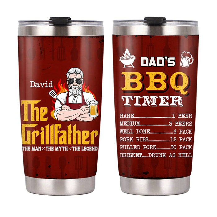 Personalized Dad Grill BBQ Steel Tumbler JN11 30O28 1