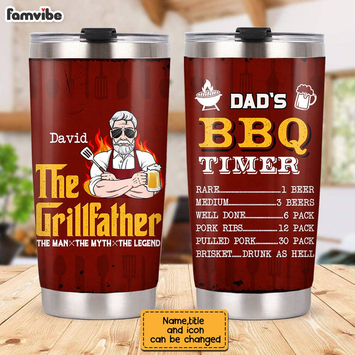 Personalized Dad Grill BBQ Steel Tumbler JN11 30O28 1