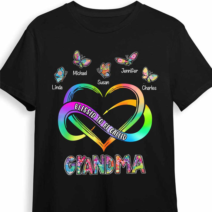 Personalized Blessed Mom Grandma Butterfly T Shirt JN21 85O34 1