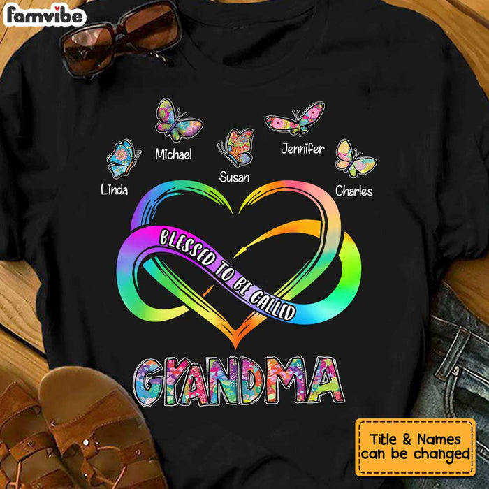 Personalized Blessed Mom Grandma Butterfly T Shirt JN21 85O34 1