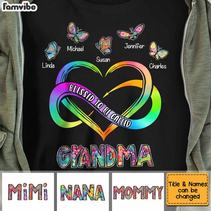 Personalized Blessed Mom Grandma Butterfly T Shirt JN21 85O34 1