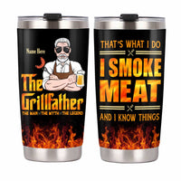 Personalized Dad BBQ Grill Steel Tumbler JN21 32O34 thumb 1