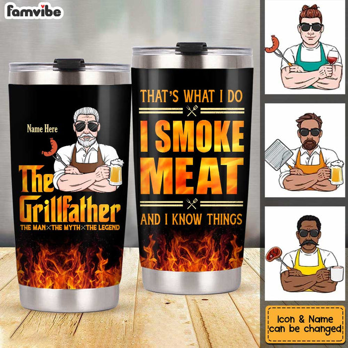 Personalized Dad BBQ Grill Steel Tumbler JN21 32O34 1