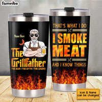 Personalized Dad BBQ Grill Steel Tumbler JN21 32O34 thumb 1