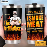 Personalized Dad BBQ Grill Steel Tumbler JN21 32O34 thumb 1