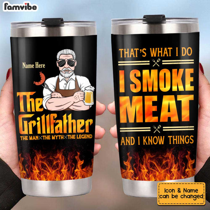 Personalized Dad BBQ Grill Steel Tumbler JN21 32O34 1