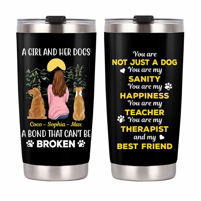 Personalized Dog Mom A Girl And Her Dog Steel Tumbler JN12 30O47 1