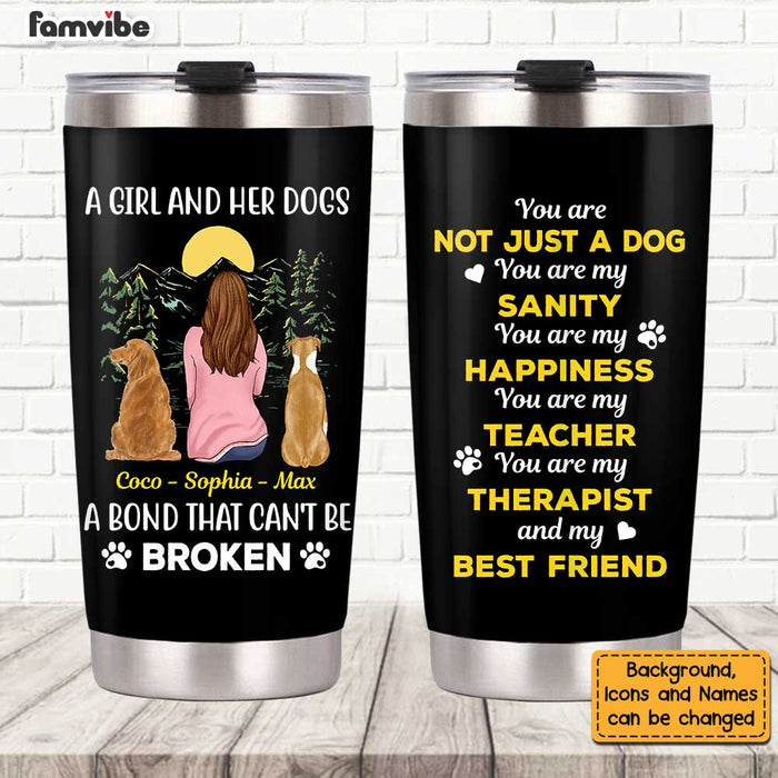 Personalized Dog Mom A Girl And Her Dog Steel Tumbler JN12 30O47 1