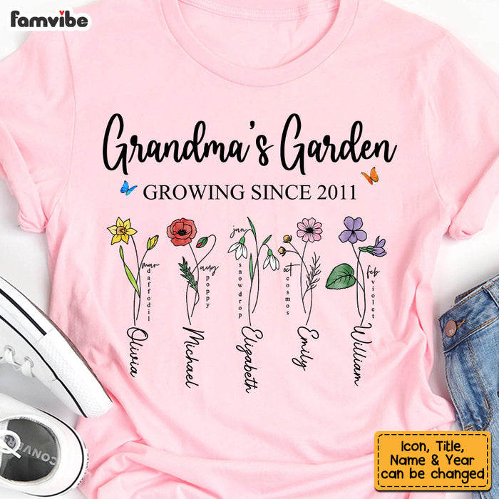 Personalized Grandma Garden T Shirt JN14 30O53 1