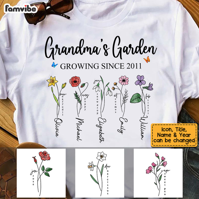 Personalized Grandma Garden T Shirt JN14 30O53 1