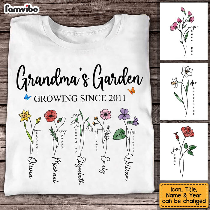 Personalized Grandma Garden T Shirt JN14 30O53 1