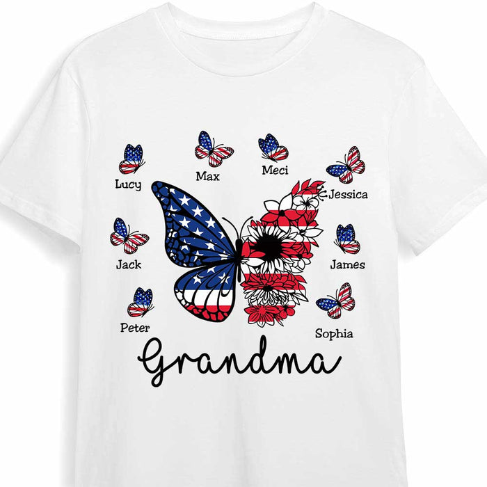 Personalized Grandma American Butterfly T Shirt JN61 58O47 1