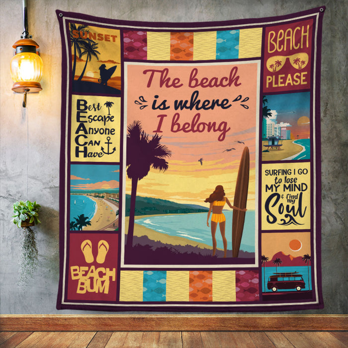 Beach Girl Fleece Blanket JN291 73O53 1