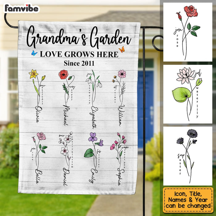 Personalized Grandma Garden Flag JN51 58O53 1