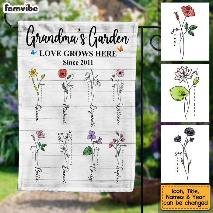 Personalized Grandma Garden Flag JN51 58O53 1