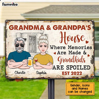 Personalized Grandma Grandpa Grandkids Spoiled House Metal Sign JN84 58O34 thumb 1